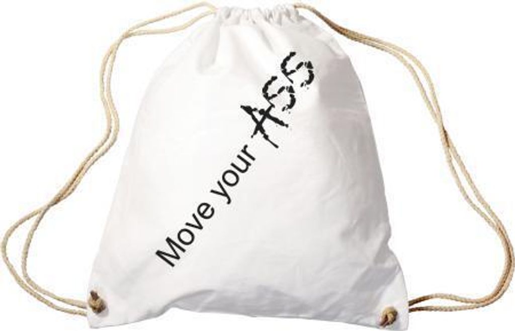 Trend-Bag mit Aufdruck - Move your Ass... - 65003 - Turnbeutel Sporttasche Rucksack