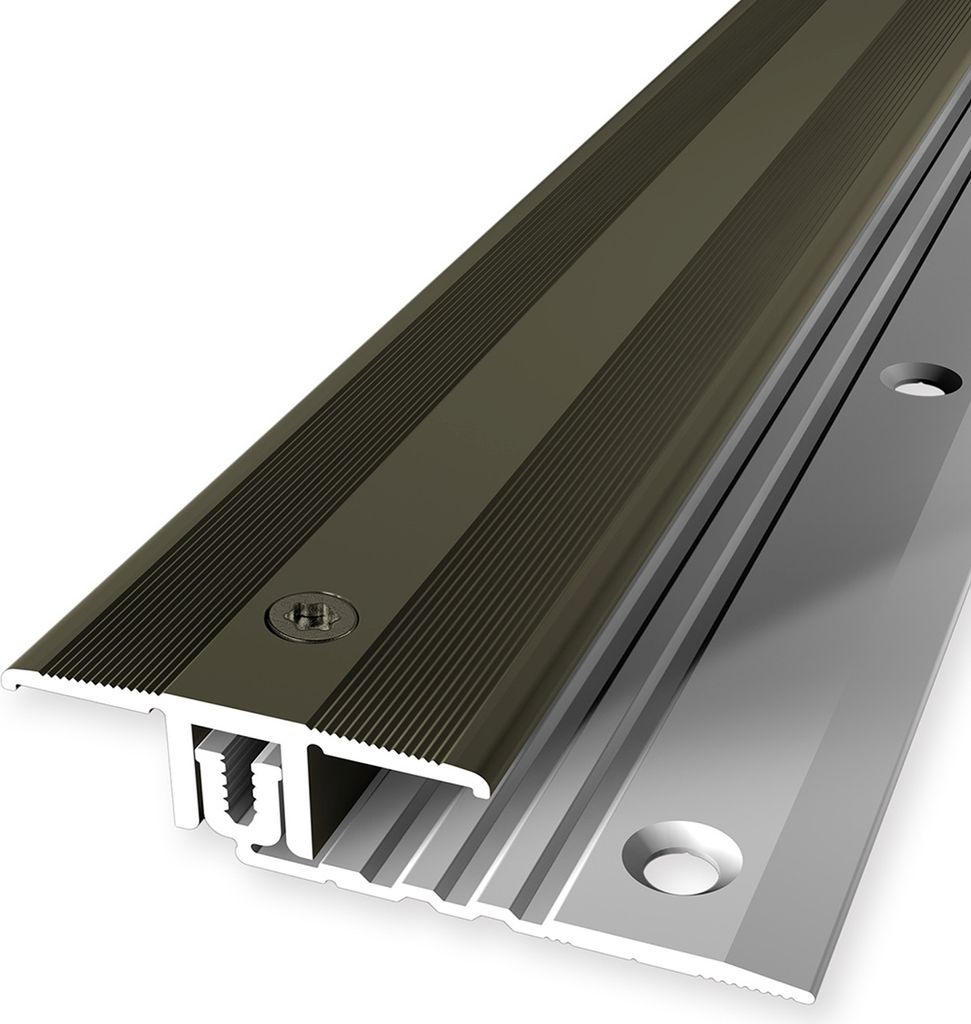 PROVISTON | Übergangsprofil | Laminatausgleich | Breite: 34 mm | Höhenausgleich: 6.5 - 16 mm | Länge: 1000 mm | Aluminiumprofil | Bronze | 1 Stück