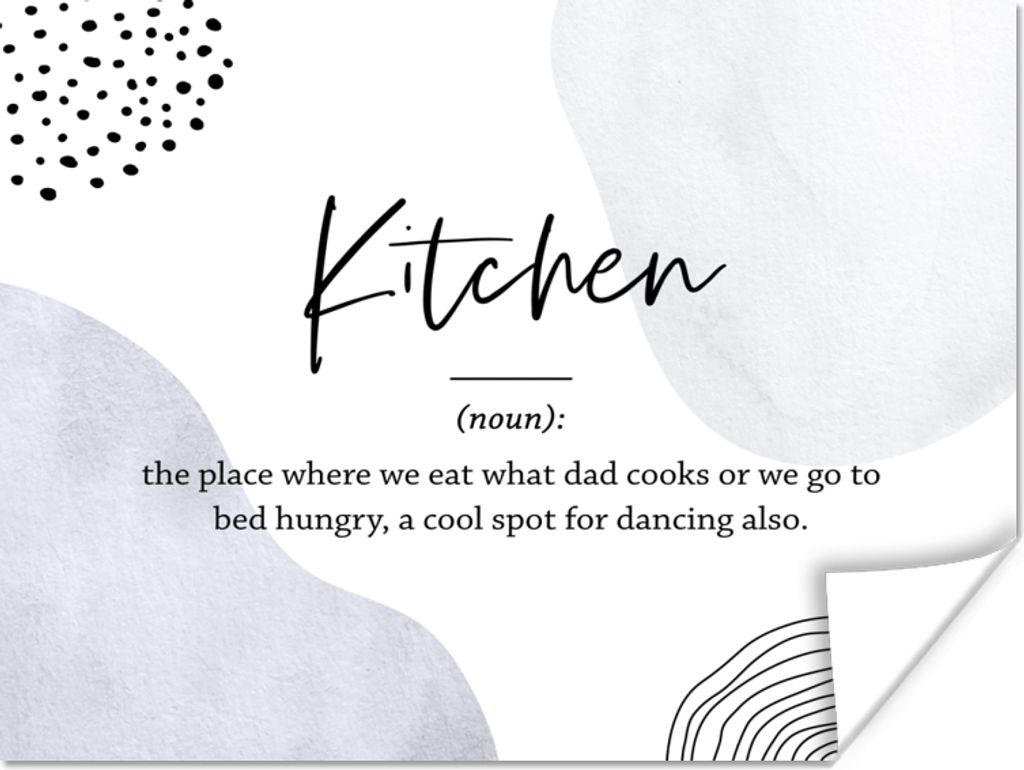 MuchoWow Poster Sprichwörter - Küche - Papa - Zitate - Definition Küche 120x90 cm - Wandbild