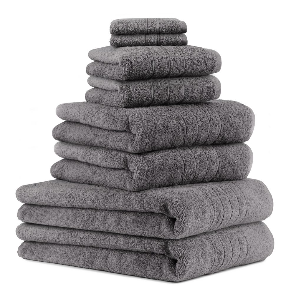 schw Betz 8er Handtuch Set DELUXE Badetuch Duschtuch Handtücher Seiftuch braun