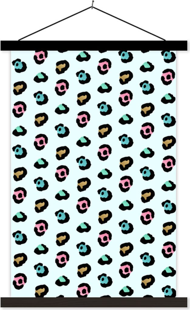 MuchoWow Textilposter Farben - Pantherdruck - Muster 120x180 cm mit schwarzem Rahmen - Fotos