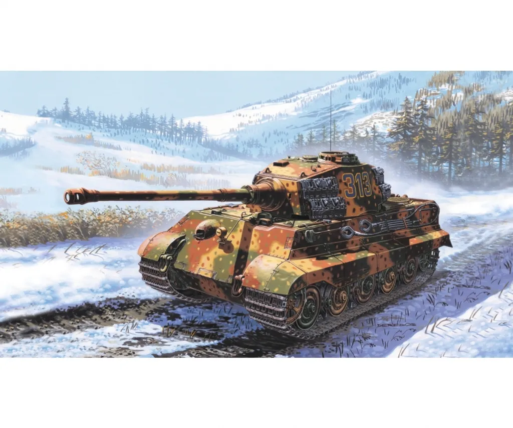 Italeri King Tiger 1:72 - Maquette avec Chenilles Détaillées et Canon 88