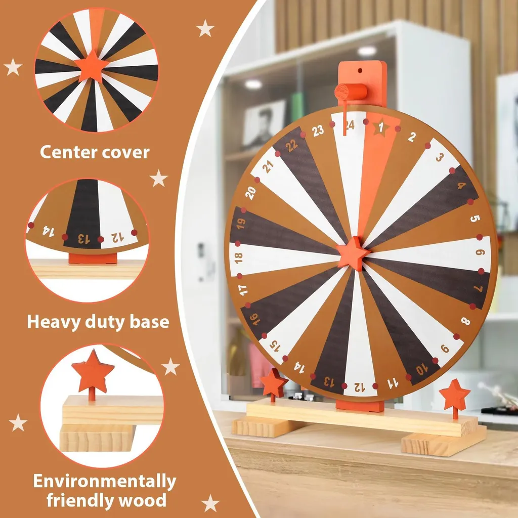 Roue de la fortune effaçable 24 segments avec support de table - 6