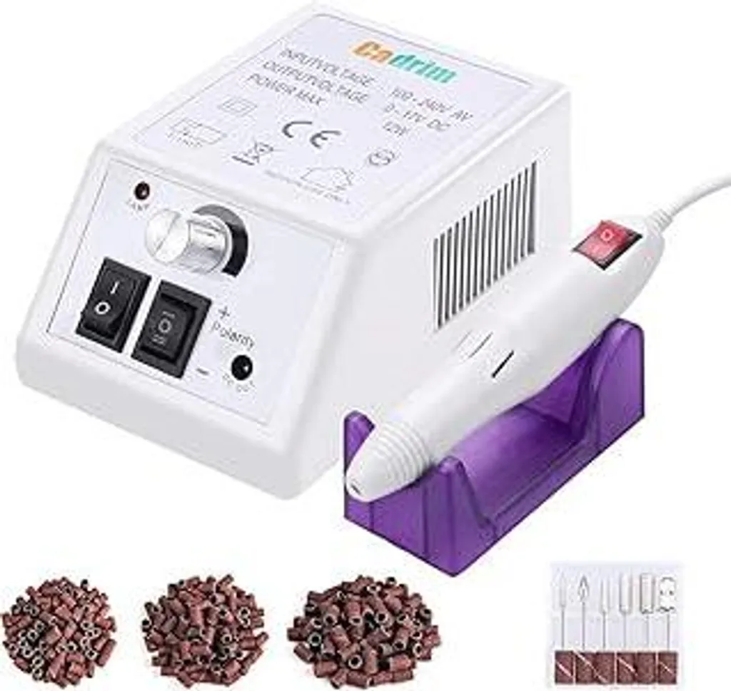 Lima Elettrica Unghie Cadrim Professionale 20000 Giri/Min Bianco