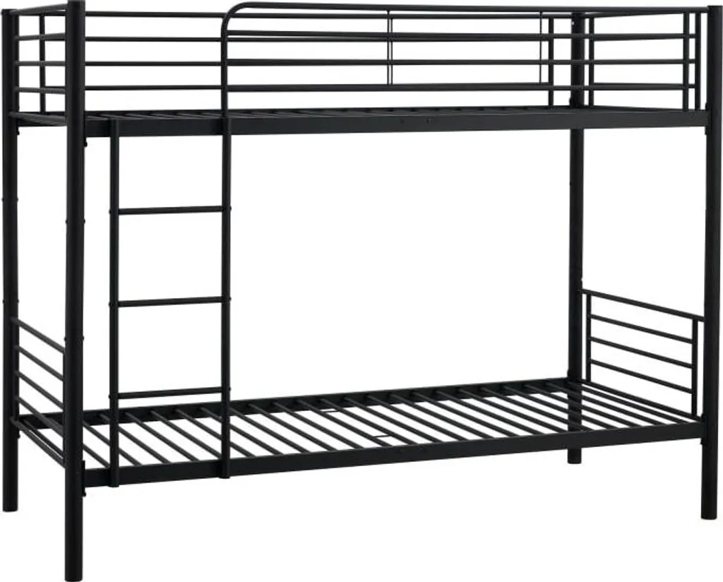 Lit superposé Bunky sécurisé Noir - Idéal pour chambres d'enfants