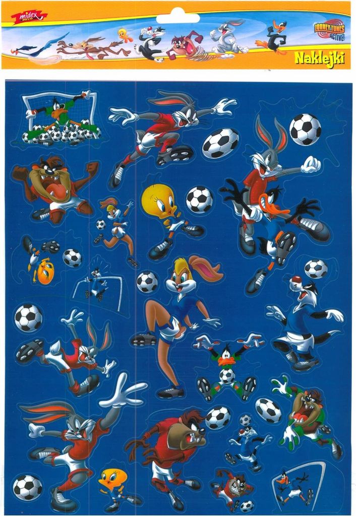 Looney Tunes Fußball Aufkleber Set - Sticker Bogen 20x30cm für Kinder Dekoration