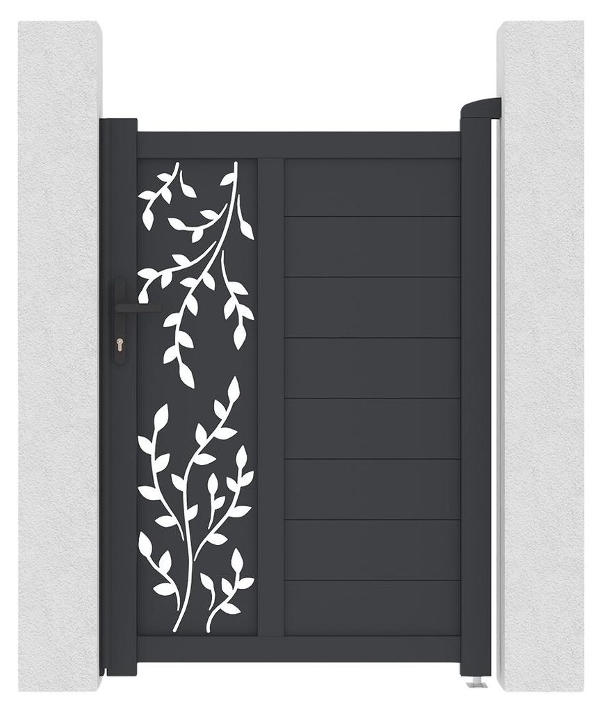Tor 1m FOLYA H.140cm graues Aluminium