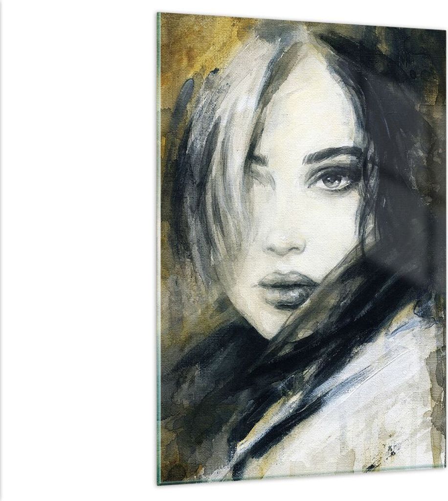 Bilder auf glas - Einteilig - Frau Gesicht Lippen - 80x120cm - Glasbilder - Wandbilder - Bilder - zum Aufhängen bereit - Wanddekoration aus Glas -...