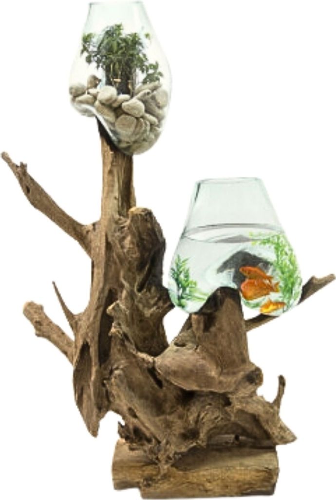 Einzigartiges Deko-Objekt DROP-DUO ca. H100-120cm Teak Unikat