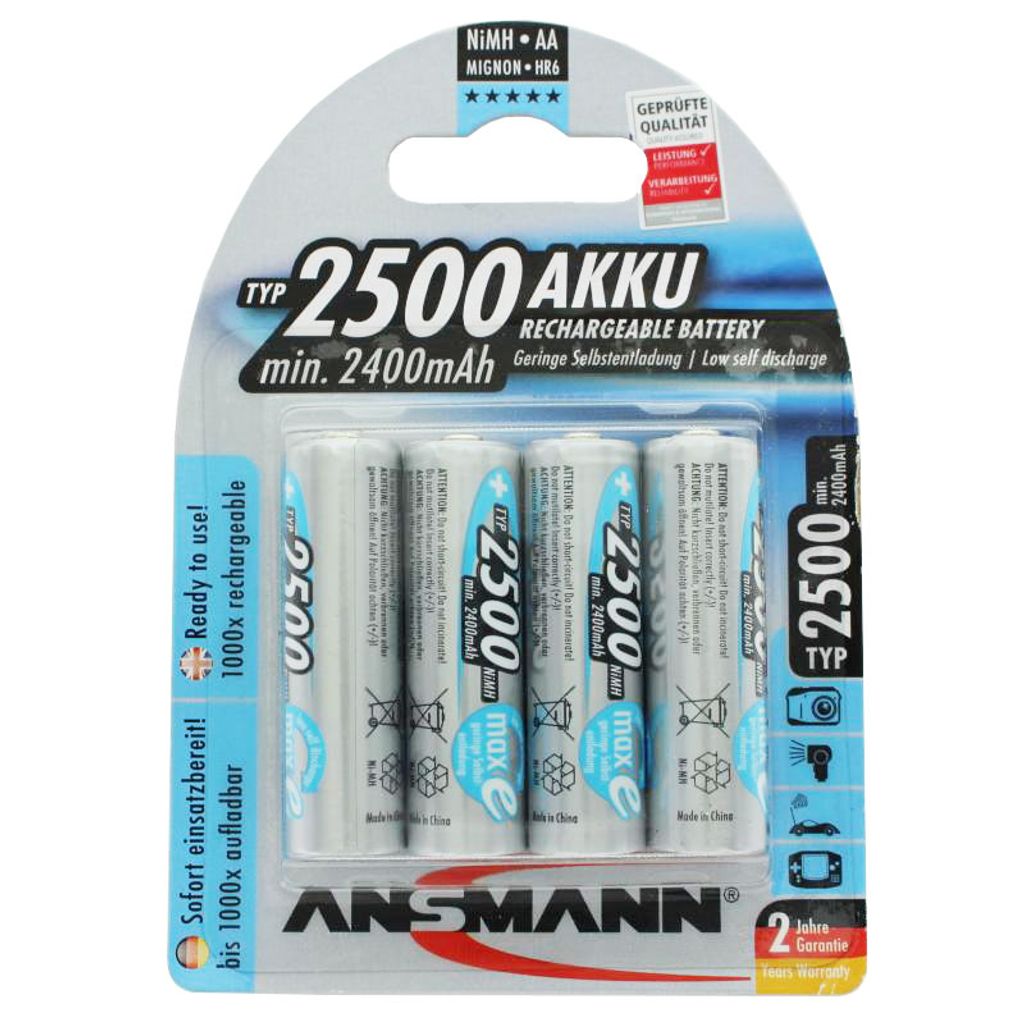 Ansmann 2500mAh AA maxE plus, AA, Nikl-metal hydridová Obrázek produktu 