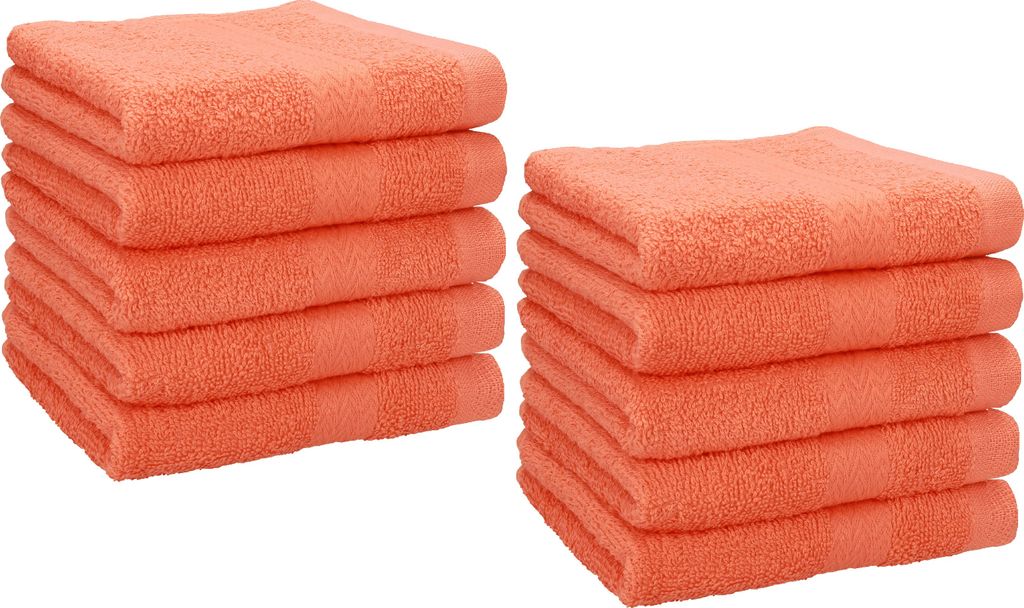 Betz Premium Seiftücher Set 10-teilig – 10× Seiftuch 30×30 cm, 100% Baumwolle 470 g/m², weich & saugstark, Farbe blutorange