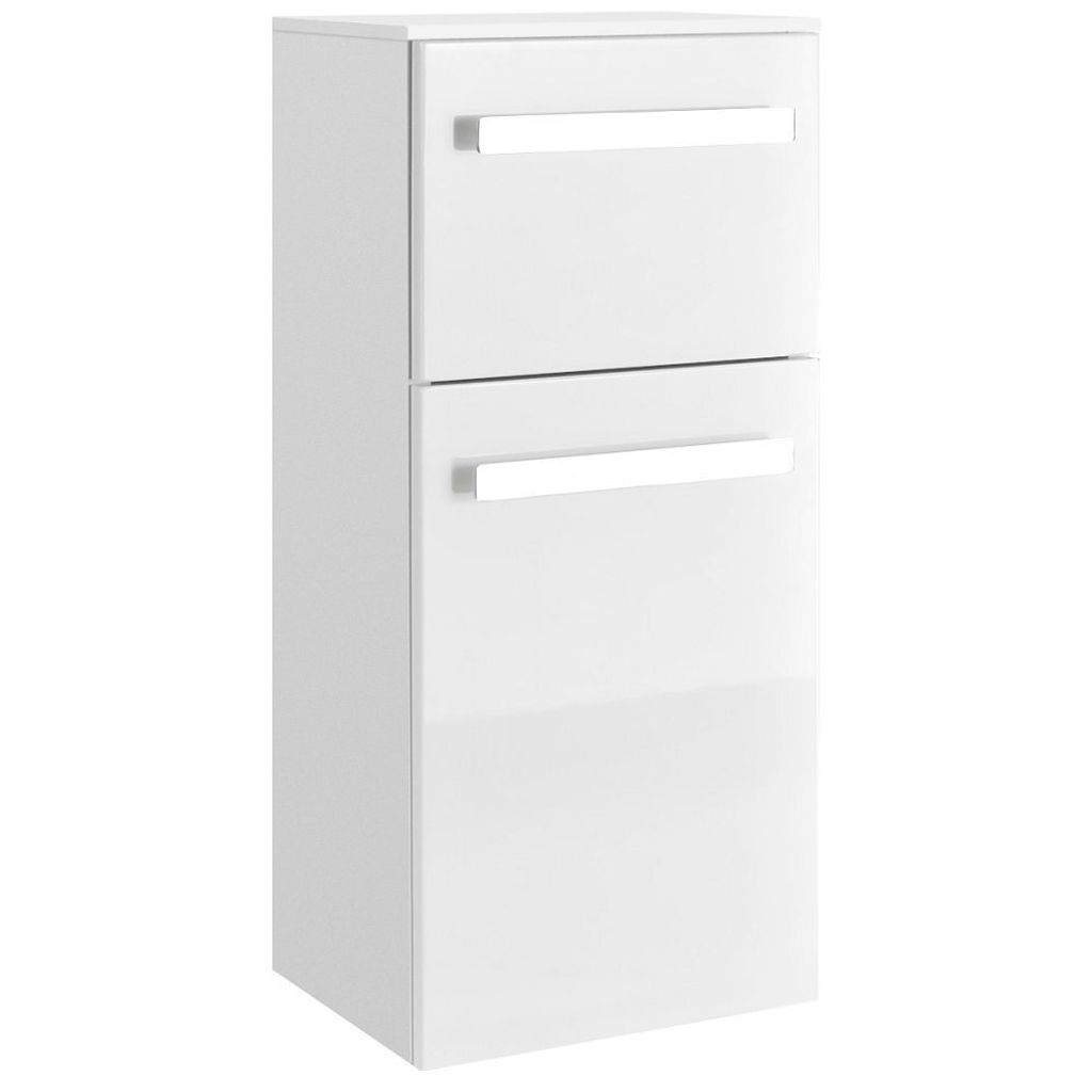Badezimmer Wandschrank FES-4005-66 in Hochglanz Lack Polarweiß, hängend - B/H/T: 30/73/33cm