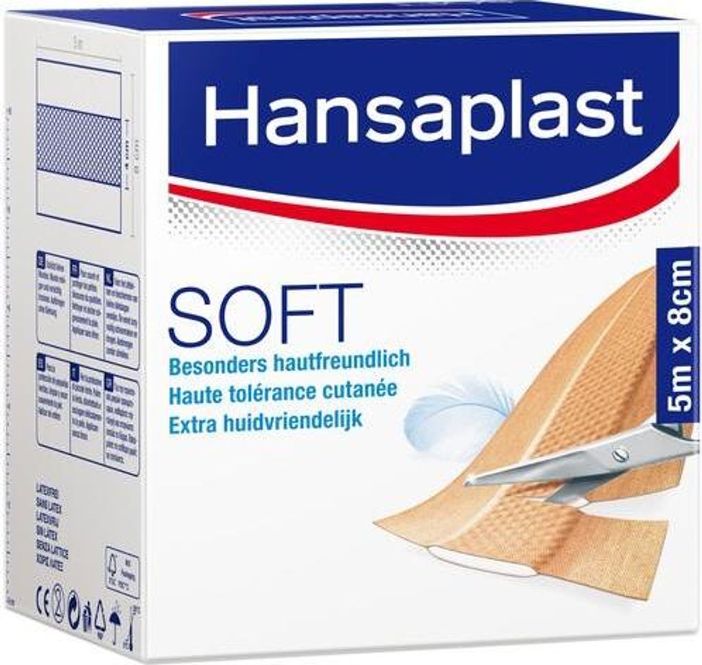 Hansaplast Soft Pflaster 8 cmx5 m Rolle 1 St