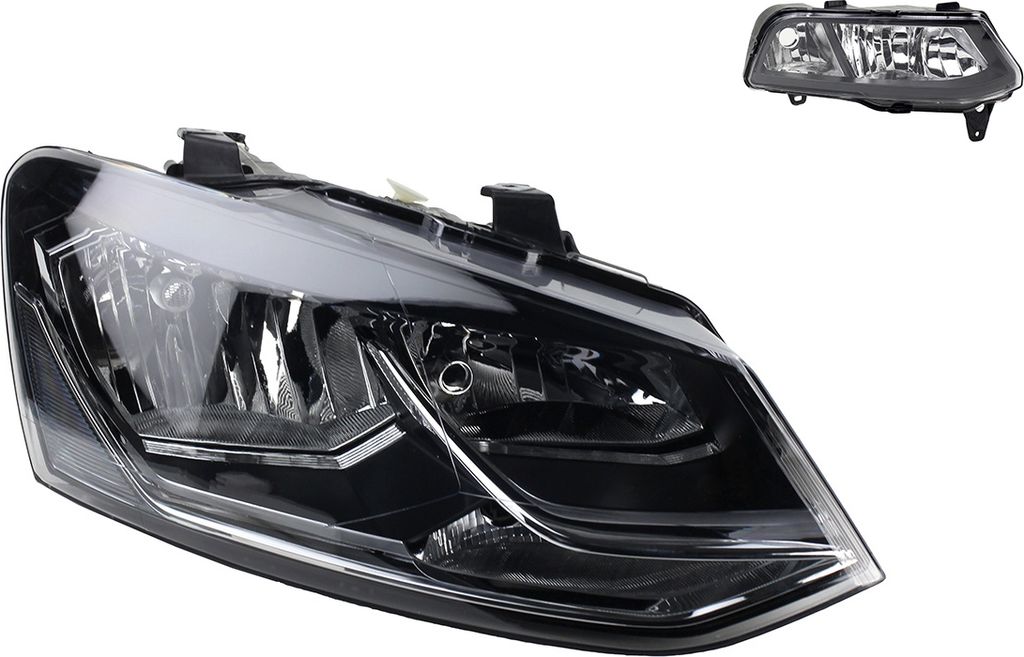 Johns, Scheinwerfer Halogen Haupt passend für VW Polo 09 6R 04/2014- H7 H7 Re. + Nebel. 6C1941006 6C1941006B 6C0941662D