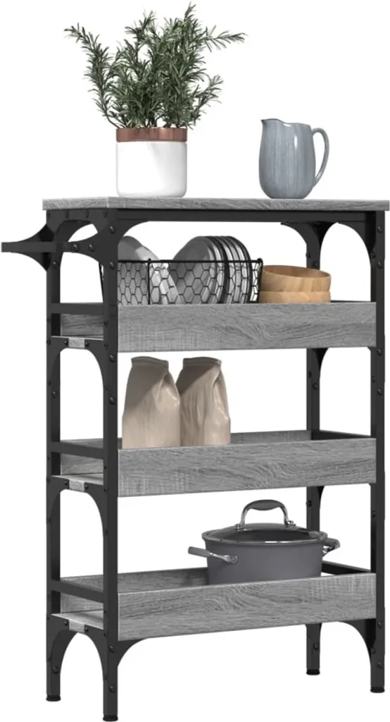 Rangement Cuisine Mobile Gris Sonoma pour Optimiser les Petits Espaces