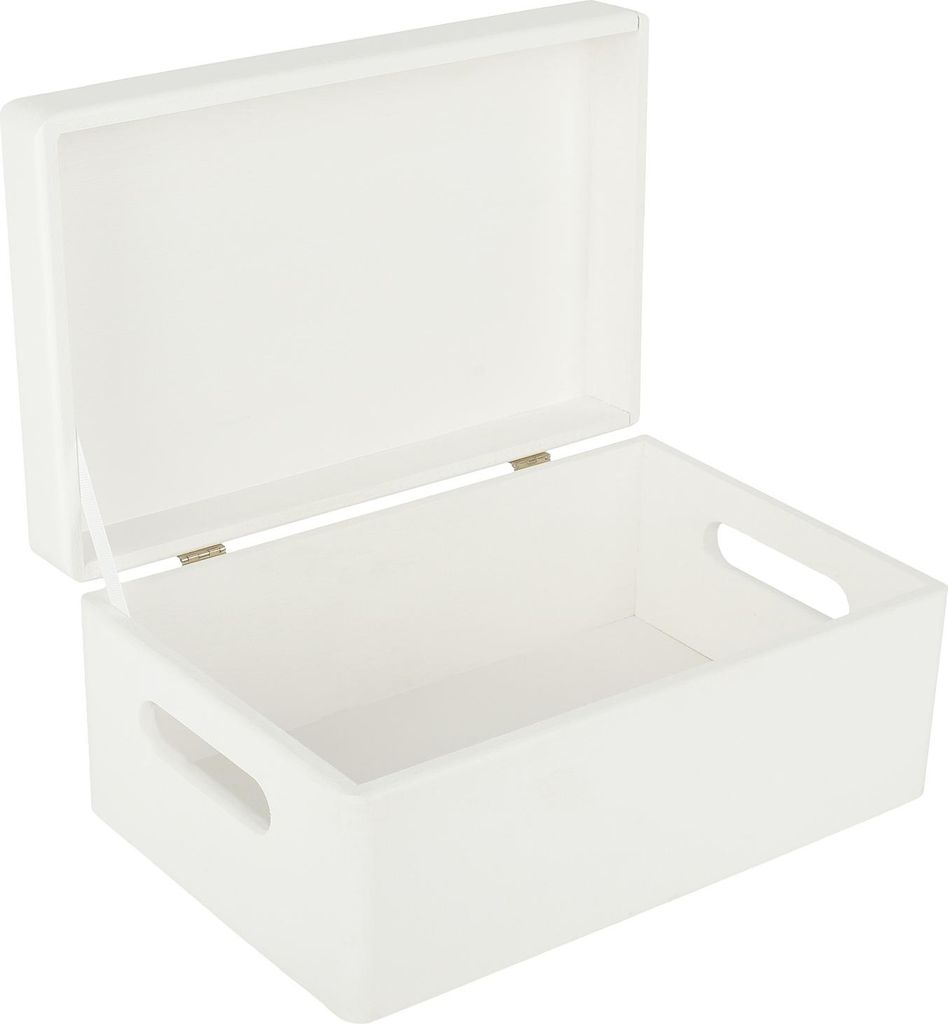 Creative Deco Boite de Rangement en Bois Blanc 30 x 20 x 14 Image du produit 