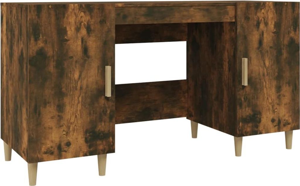 vidaXL Schreibtisch Räuchereiche 140x50x75 cm Holzwerkstoff