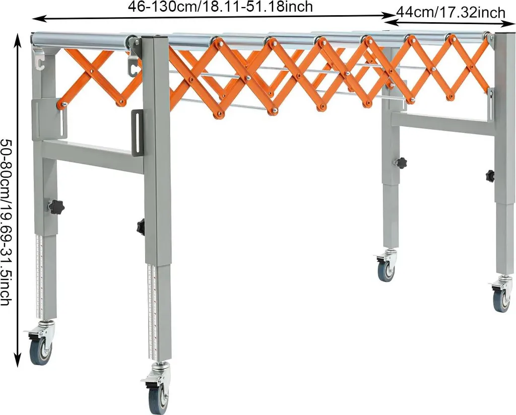 Support de sortie pour rabotage - Table mobile ajustable de 46 à 130cm - 4