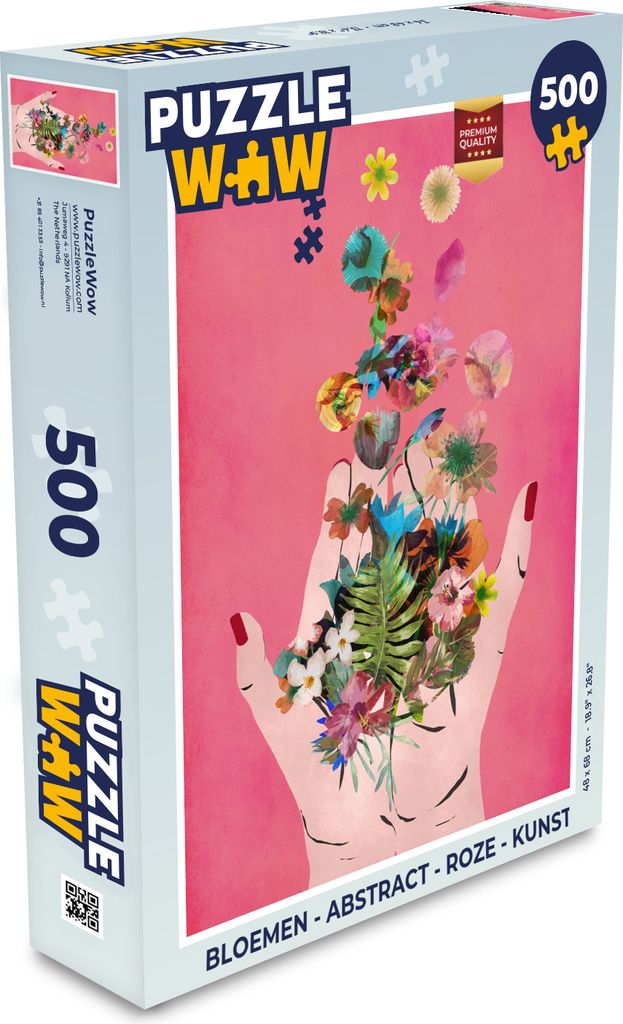 MuchoWow Puzzle 500 Teile Blumen - Abstrakt - Rosa - Kunst - Denken - Spiel - Toy