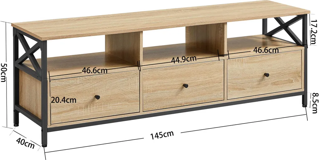 Meuble de rangement robuste Leobert finition Chêne Sonoma durable
