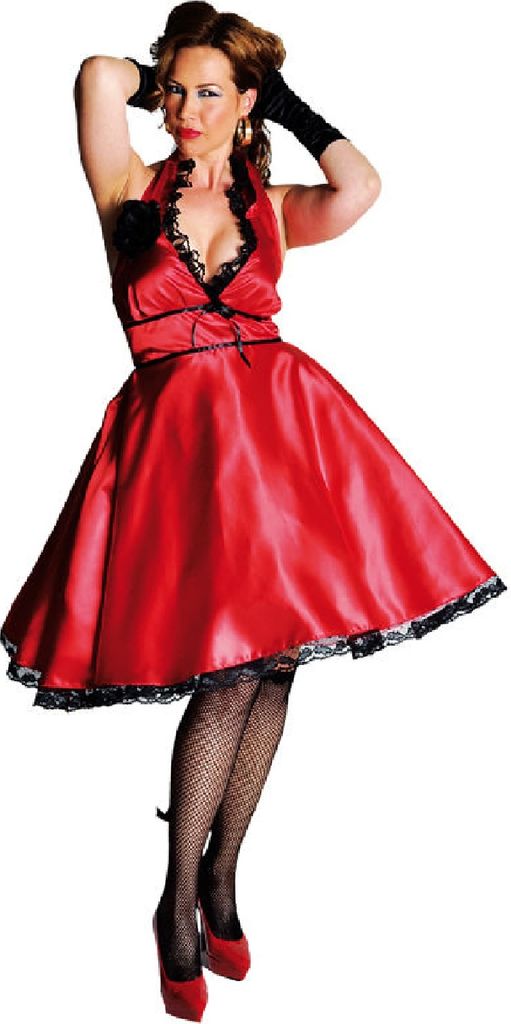 M211120-XS wein-rot Damen Rock`n Roll Lady Neckholderkleid Produktbild 