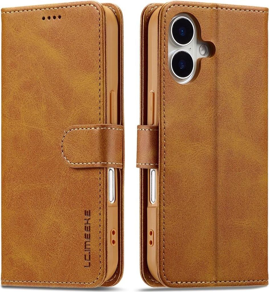 iPhone 17 Hülle - LC.IMEEKE Luxus Klapphülle - Braun