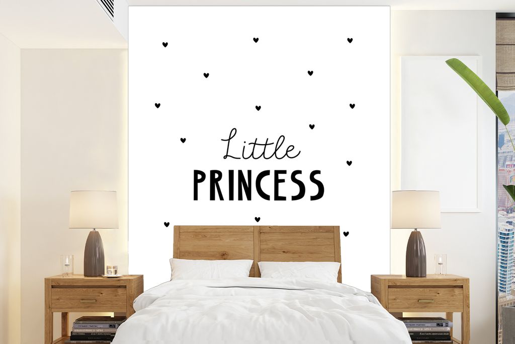 MuchoWow Fototapete für Wohnzimmer oder Schlafzimmer Wandtapete Vinyl Motivtapete Sprichwörter - Kleine Prinzessin - Mädchen - Prinzessin - Zi...