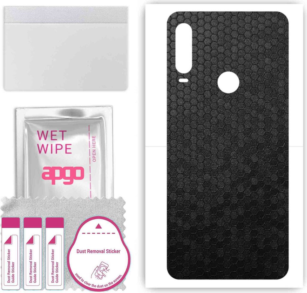apgo Rückseite Schutzfolie, Skin, kompatibel mit TCL L10 Pro, Hinten Displayschutzfolie aus Vinylfolie, kratzfest, einfache Montage - Schwarze Hon...