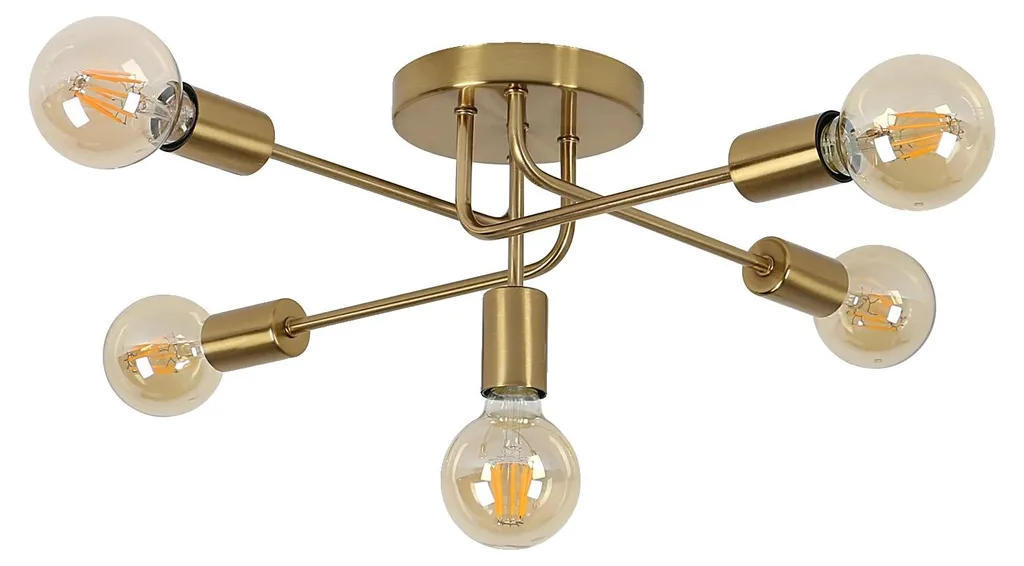 Éclairage de cuisine design industriel doré plafonnier réglable en métal
