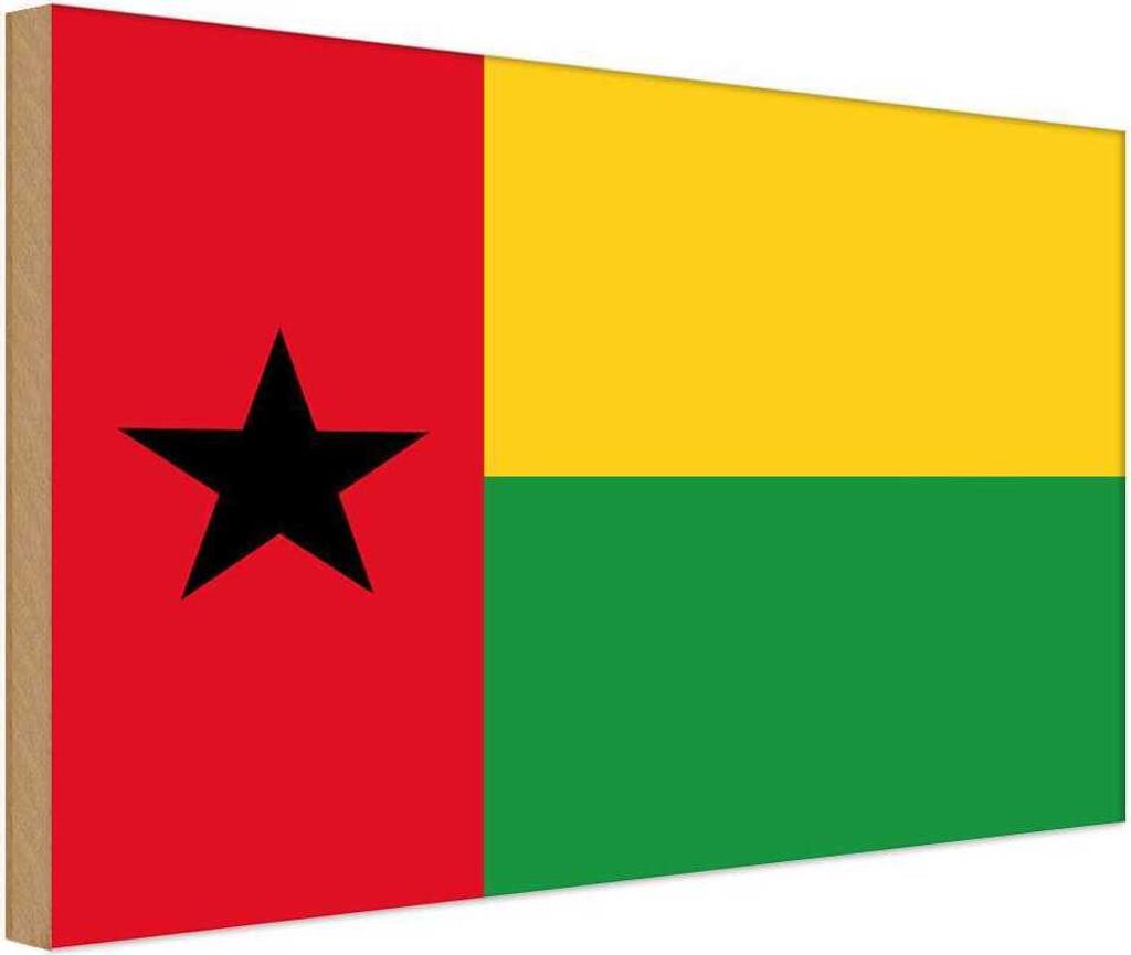 vianmo Holzschild 12x18 cm Guinea-Bissaus Guinea-Bissau Flagge Fahne Wappen