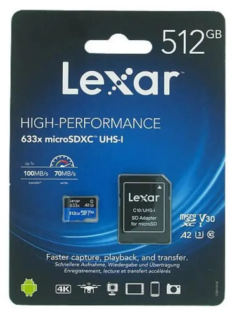 Mémoire flash Lexar High Performance micro SD pour vidéo 4K et drone - 2