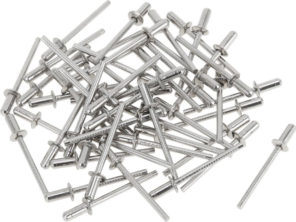Kuppelkopf geschlossene Dichtungsnieten 4mm Griffdurchmesser 12mm Grifflänge 8mm Flanschdurchmesser Reparaturwerkzeugsortiment Edelstahl silberfar...