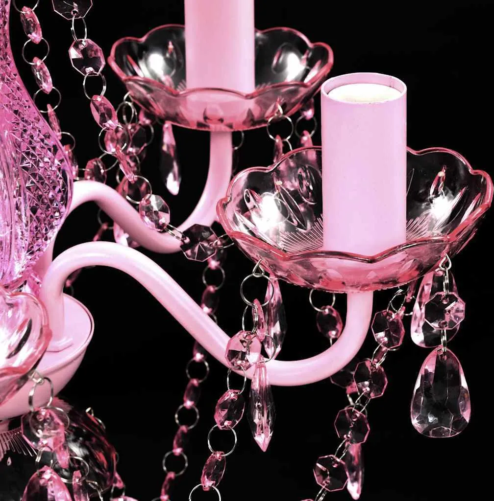 Lampadario Rosa vidaXL 5 Lampadine - Illuminazione Shabby Chic E14