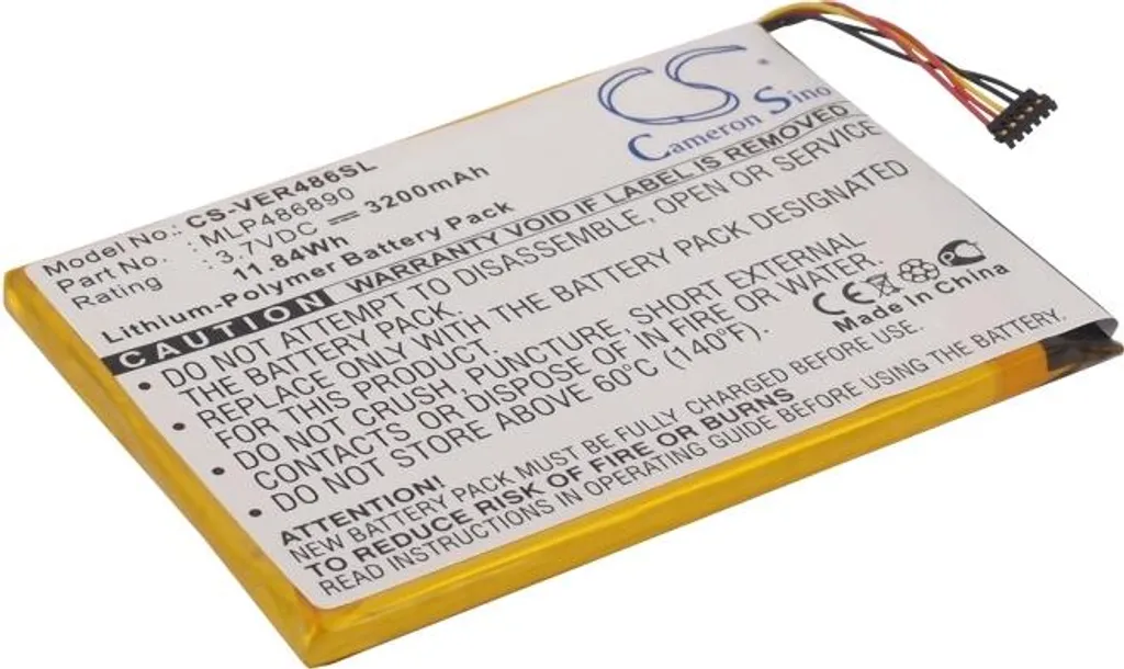 Batteria TECHTEK per ViewSonic Zoompad | Sostituisce MLP486890 | 3200mAh