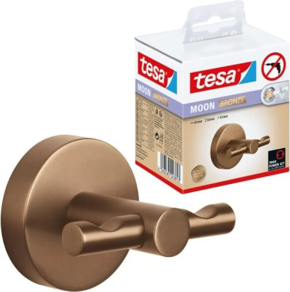 Appendino tesa MOON Bronze: Gancio Bagno Adesivo Metallo PVD Bronzo