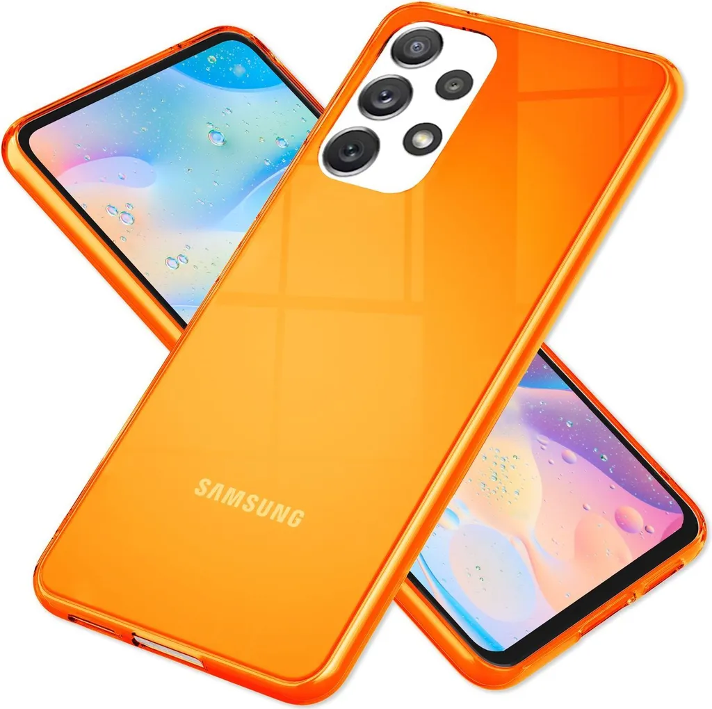 Custodia Protettiva Samsung Galaxy A53 - Silicone Neon Arancione TPU