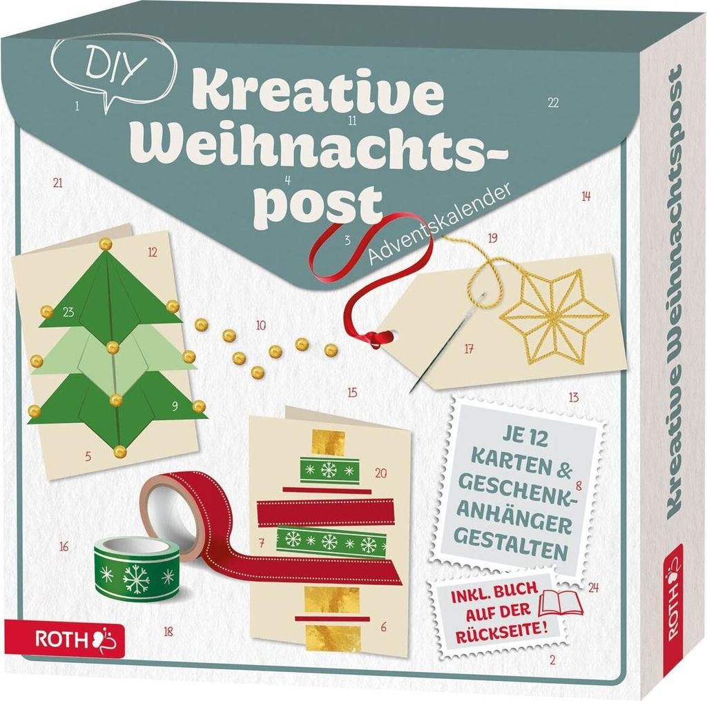 Adventskalender 'Adventskalender Kreative Weihnachtspost' bestückt