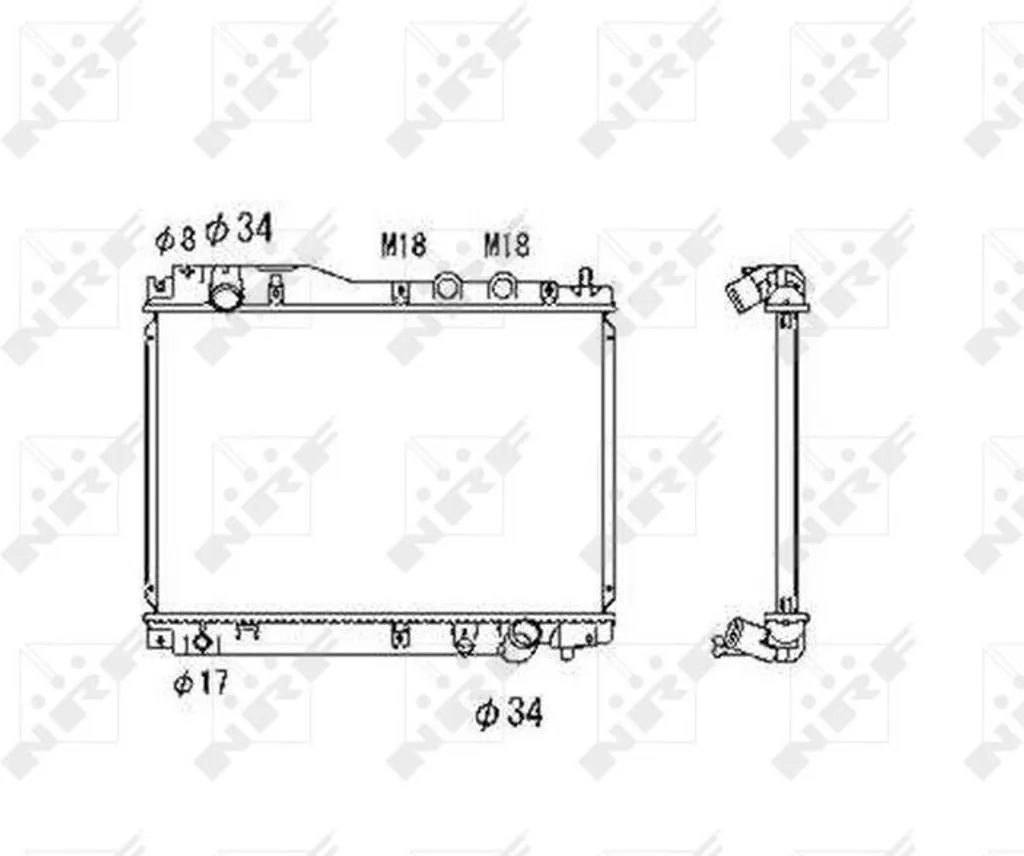 Radiateur Aluminium NRF 53461 Haute Performance pour Civic VII 1.4