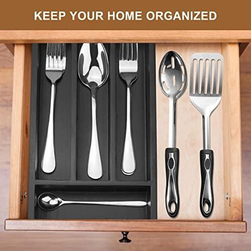 klein Besteckkasten Holz für Schubladen Organizer Küche