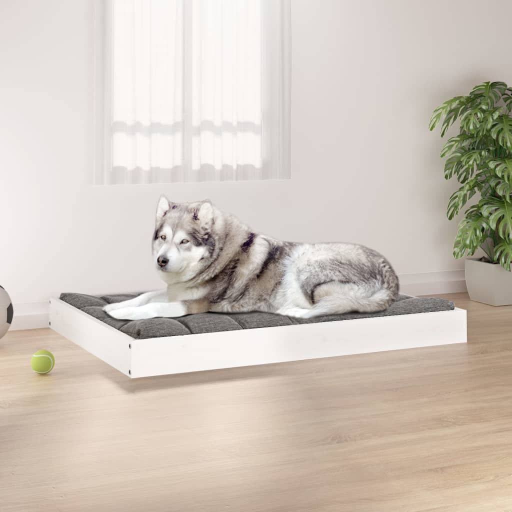 vidaXL Hundebett Weiß 101,5x74x9 cm Massivholz Kiefer