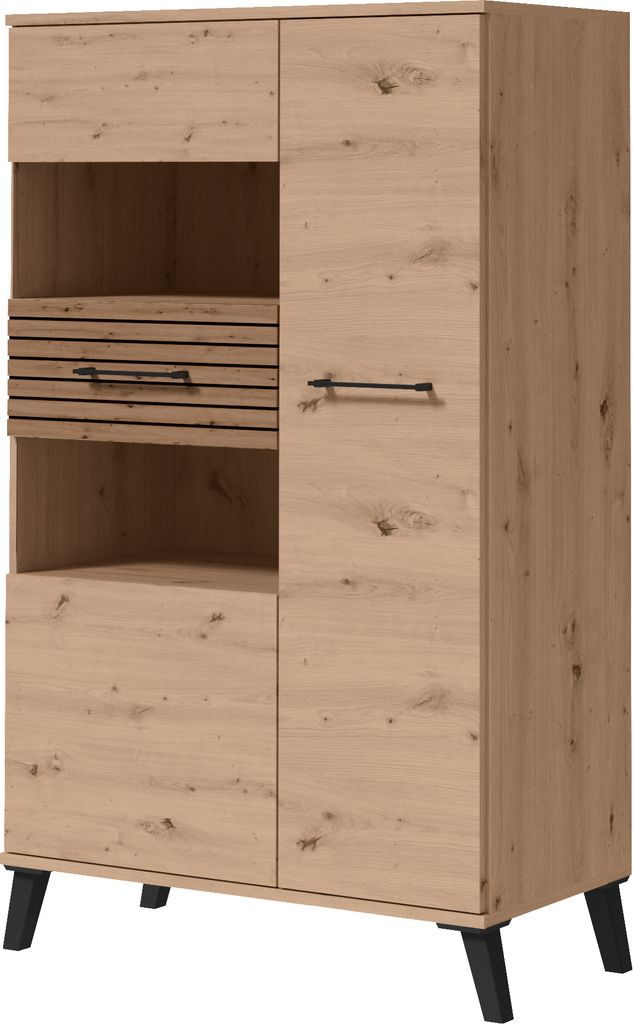 Albello Kommode Carli Kommode für das Schlafzimmer Kommode für das Wohnzimmer Schwarz Eiche 80x133x40