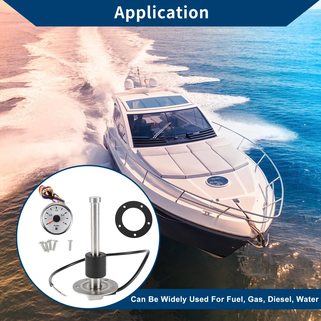 Kit Jauge et Unité d'Envoi de Carburant Bateau 0-190 Ohm 150mm - 2