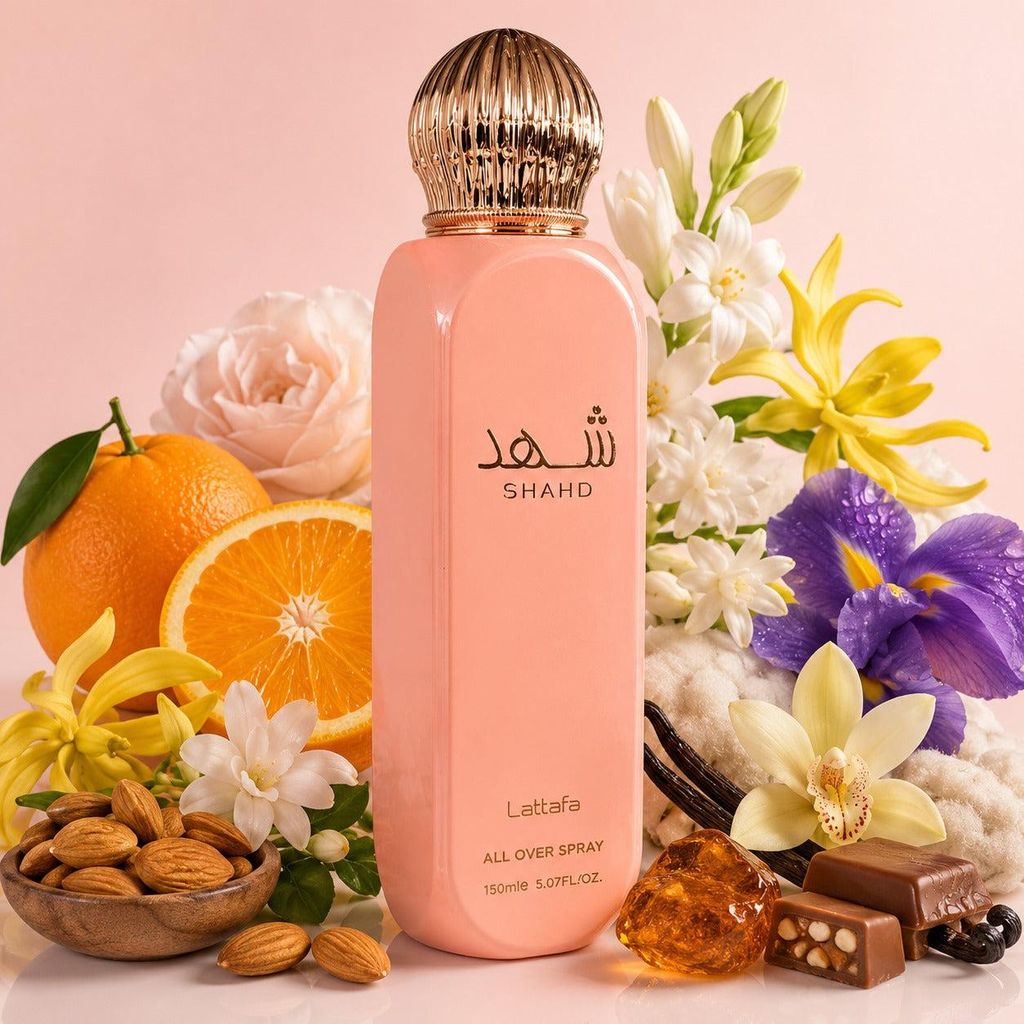 Lattafa Shahd All Over Spray 150 ml – Blumig süßer Body Produktbild 