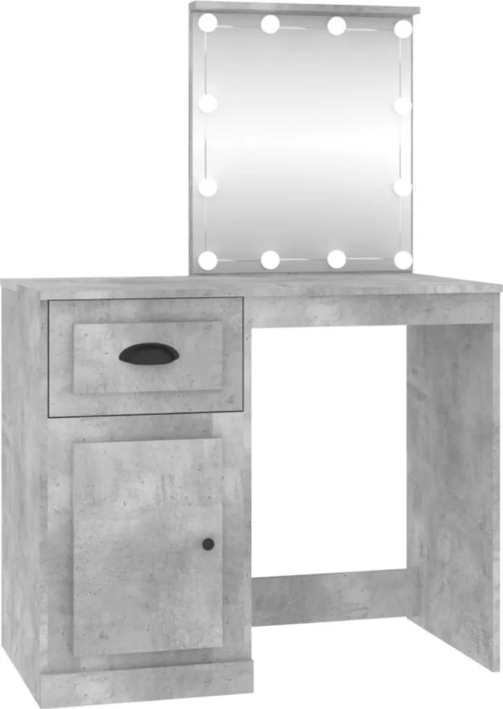 SYFAX™ Toeletta con LED Grigio Cemento 90x50 cm Legno Multistrato
