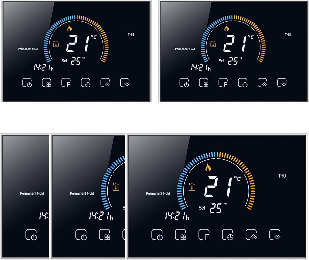 5X Smart Digital LCD Raumthermostat Programmierbarer Produktbild
