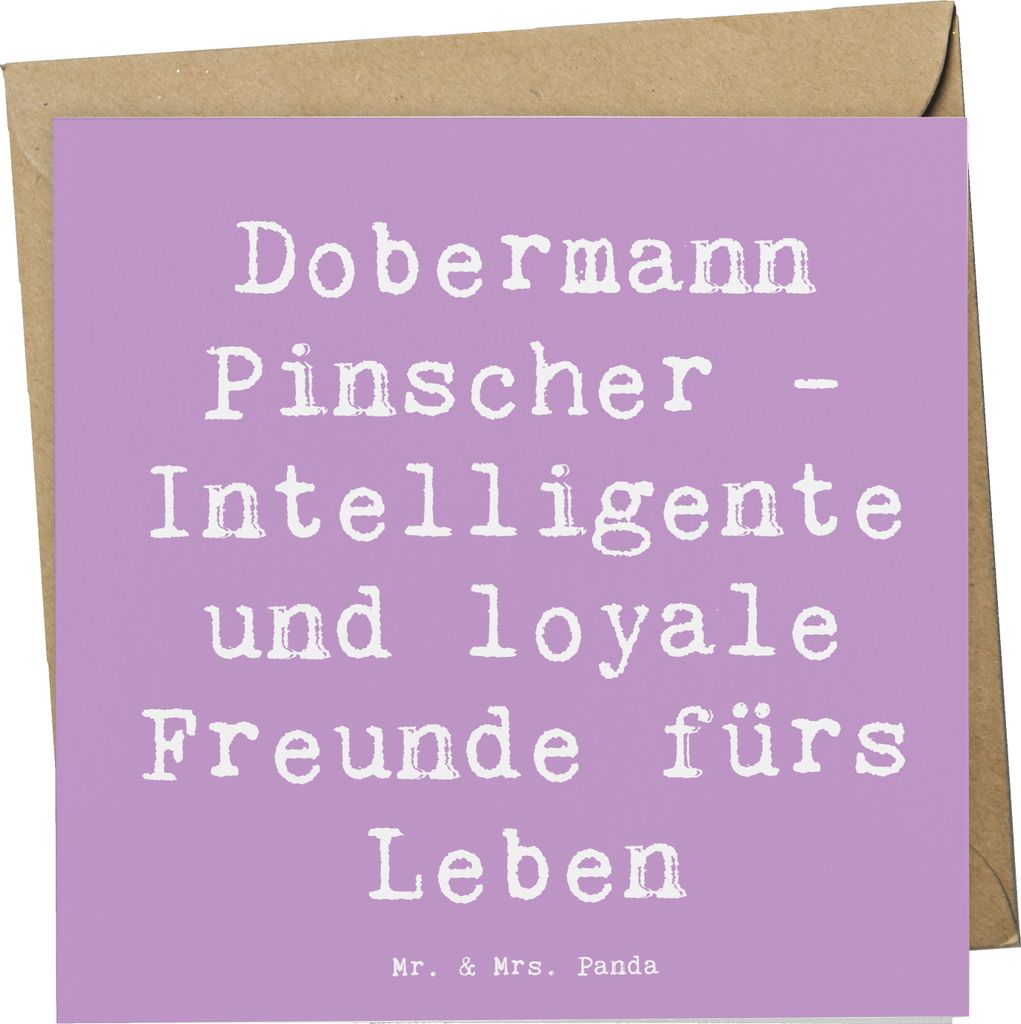 Mr. & Mrs. Panda Glückwunschkarte Spruch Dobermann Pinscher Freund - Lavendeltraum - Geschenk, treue Begleiter, Klappkarte, Hunderasse, aktive Hun...