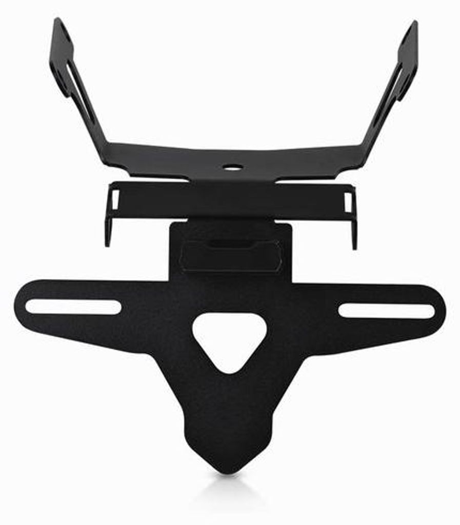 Motorrad-Licencehalter mit Licht - robust und langlebig - schwarz