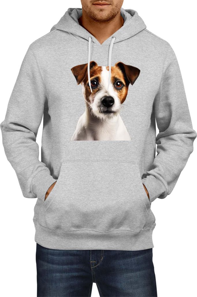 Herren Kapuzenpullover Dogs Breeds Russell Terrier Dog Breed 005, Man S / Grau