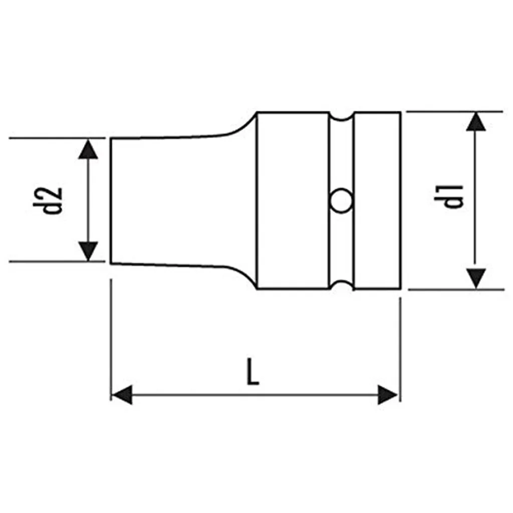 Douille à impact 46 mm profil hexagonal avec carré d'entraînement 3/4"