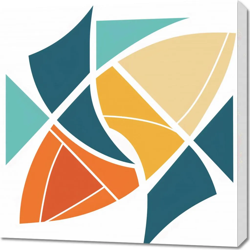 Quadro 70x70 cm Geometria del Vento | Stampa Tela Moderna Design